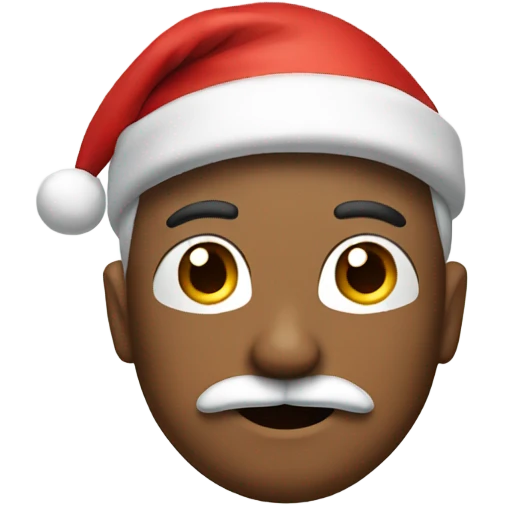 Man with mustache wearing a Santa hat emoji