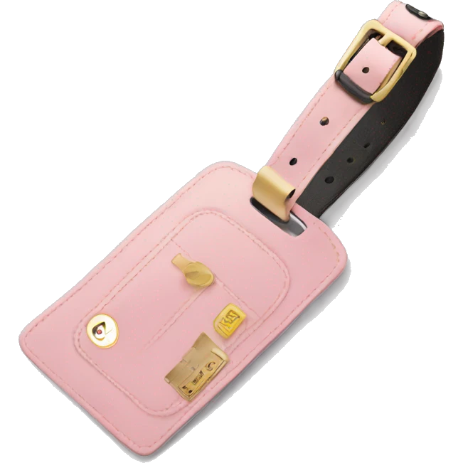 Light pink and gold luggage tag emoji