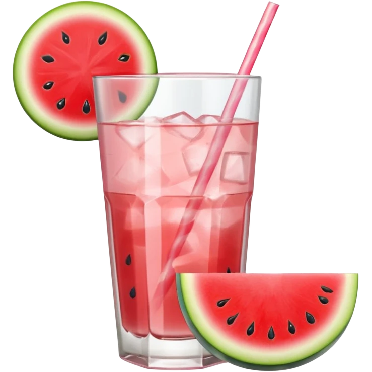 very light pink lemonade in glass with triangle chunk of watermelon on the rim with no straw emoji
