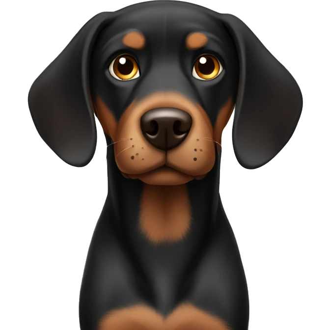Black and brown dog with floppy ears emoji