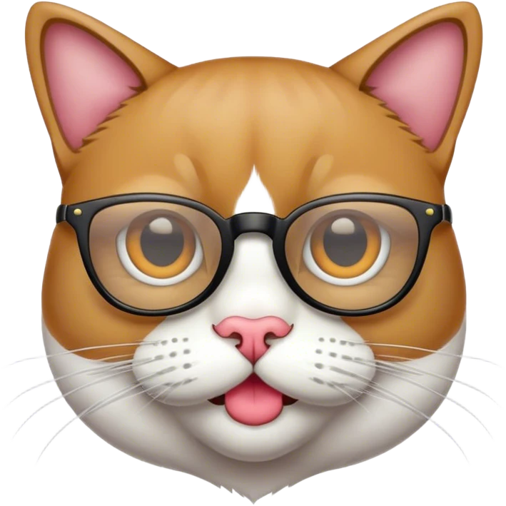 Dame un emoji de un gato con lentes y bigote  emoji