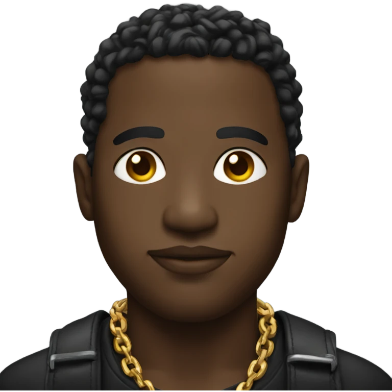 Black man with gold chain emoji