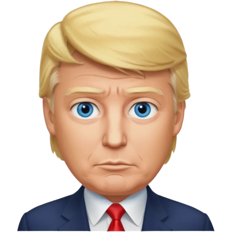 Donald Trump with blue eyes, blonde hair emoji