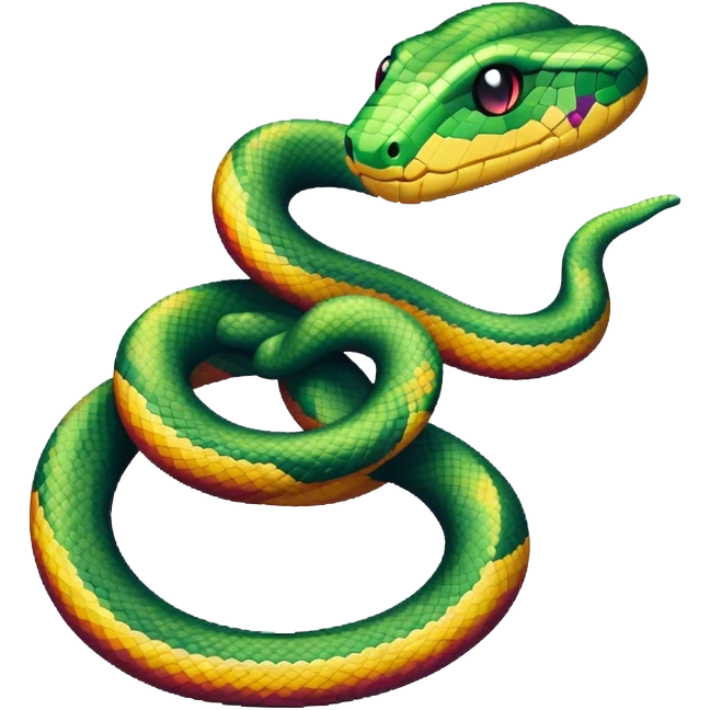 snake in space, pixel art emoji