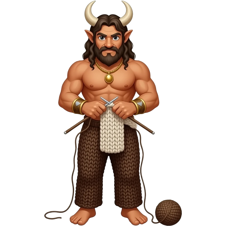 The Minotaur crocheted his pants in the middle of the labyrinth emoji