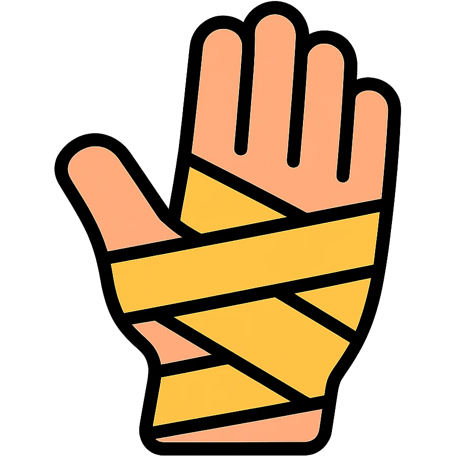 colored bandaged hand icon emoji