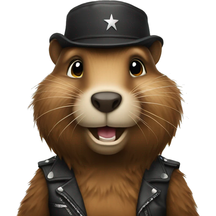 a rock star beaver emoji