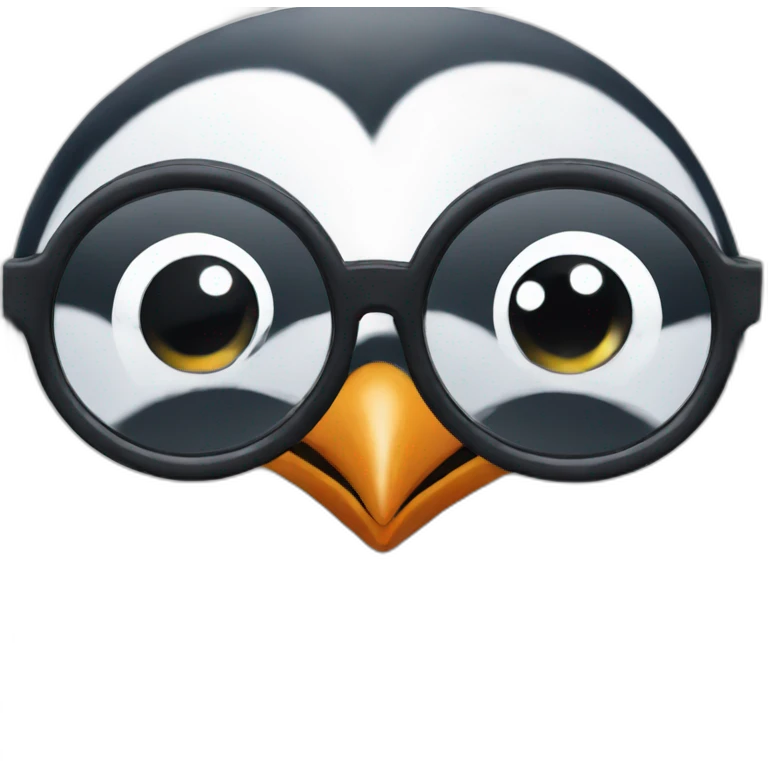penguin with glasses emoji