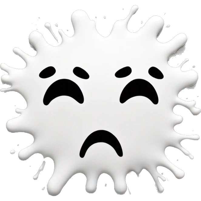 white paint splatter emoji