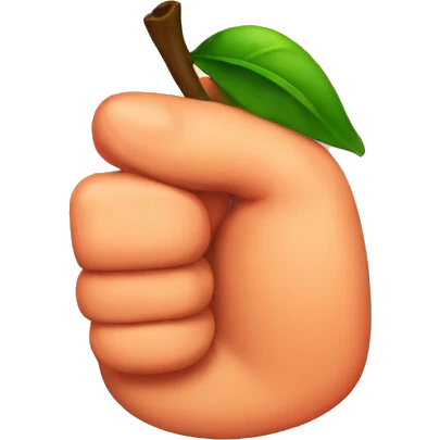 Thumb that have a peach in it emoji