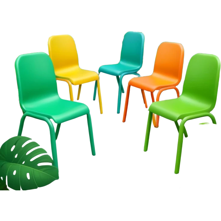 Plastic chairs in jungle emoji