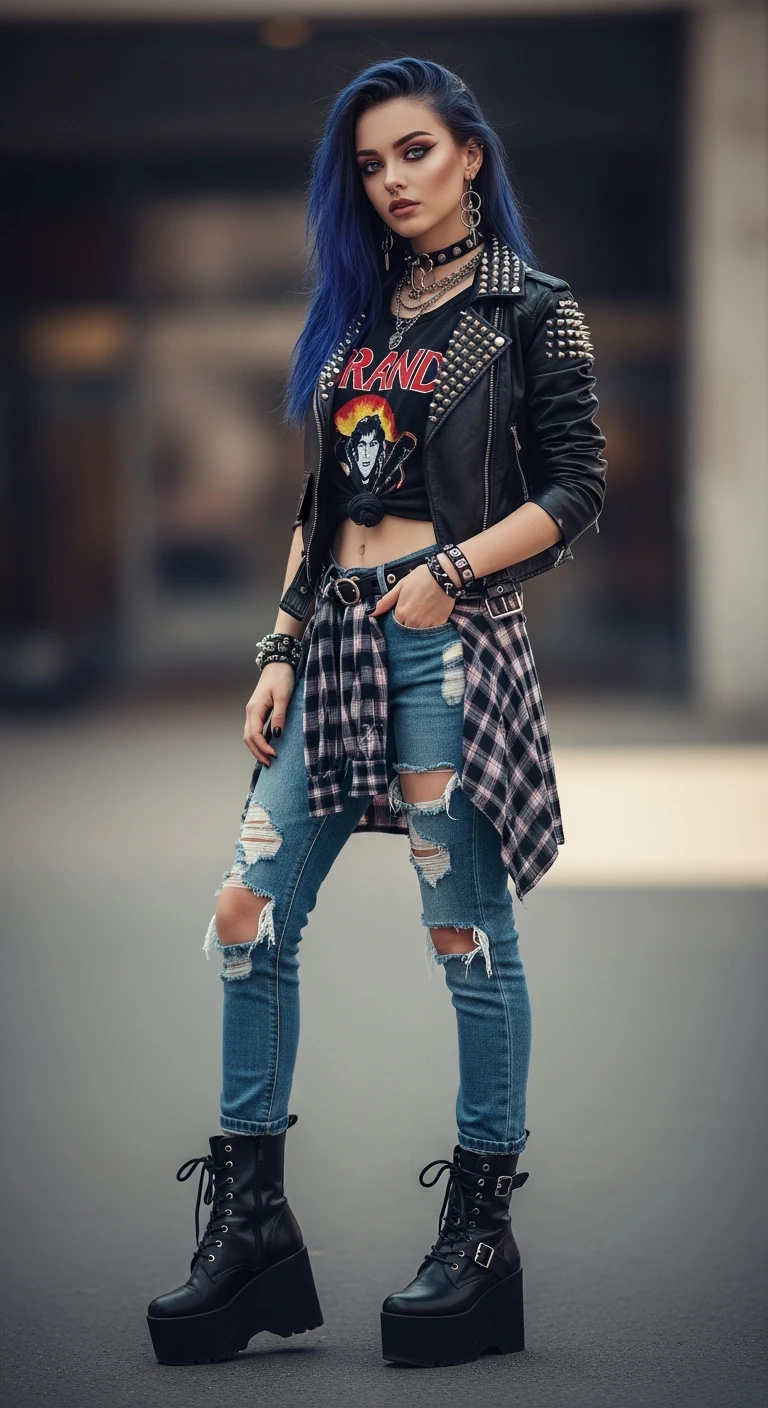 я создаю ИИ блогера, сгенерируй очень красивую девушку в полный рост (должно быть видео ее лицо и тело)
на вид ей должно быть лет 19, стиль альтушка, вес 50-55 кг, девушка должна занимать весь кадр на изображении emoji