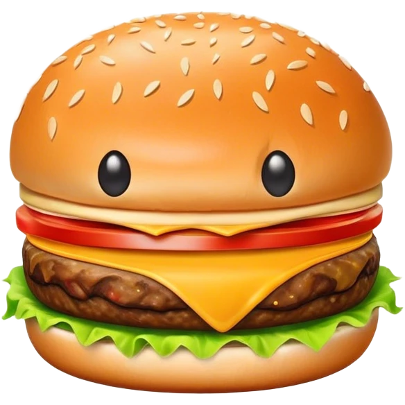 Burger with face and tongue stuck out emoji