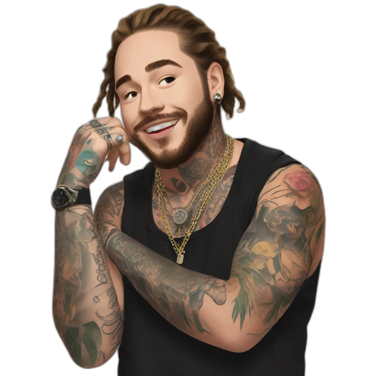 post malone with tattoos emoji