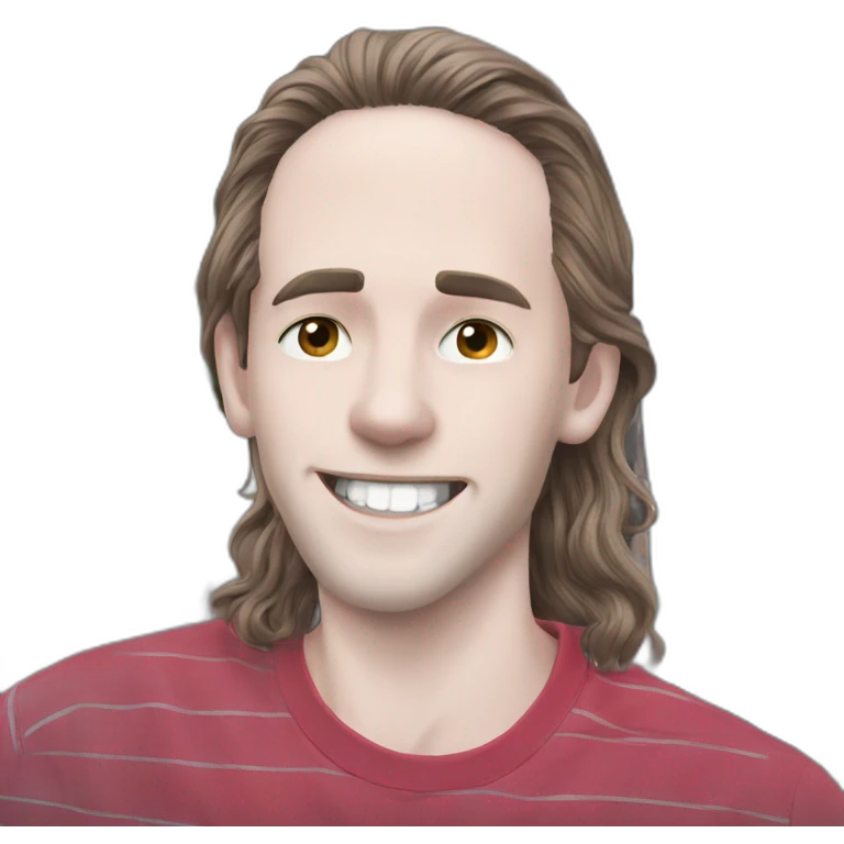 happy boy with long hair emoji