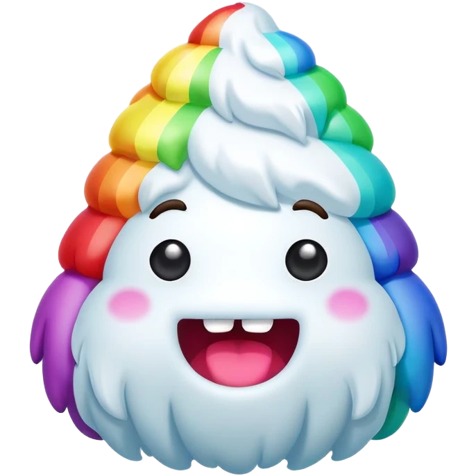 rainbow inflatable bouncy yeti poop head emoji