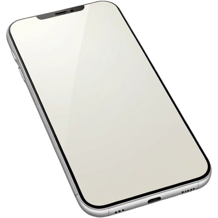 minimalist smartphone from above, blank screen, subtle reflection, emoji style emoji