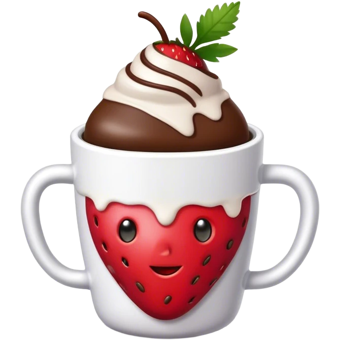 Chocolate covered Strawberry cup emoji