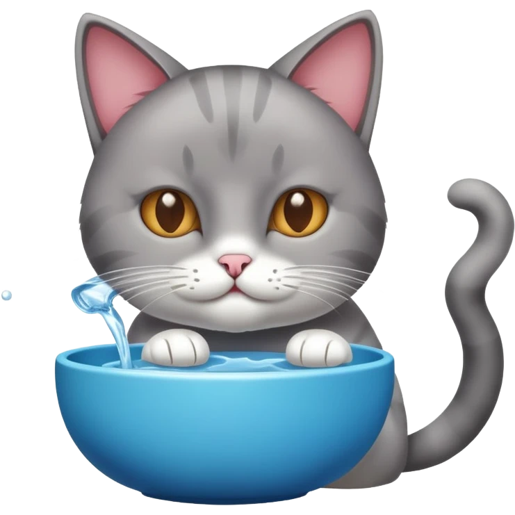 cat sipping water emoji