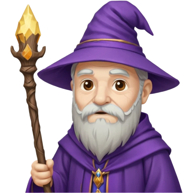 old purple wizard with staff emoji