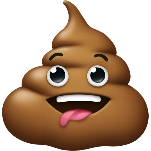 Poop with smiley face emoji
