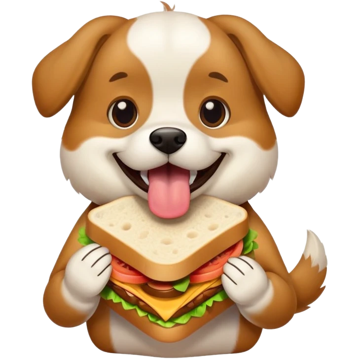 dog eating sandwich emoji