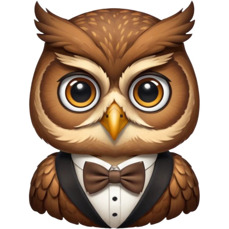 owl wearing bow tie emoji
