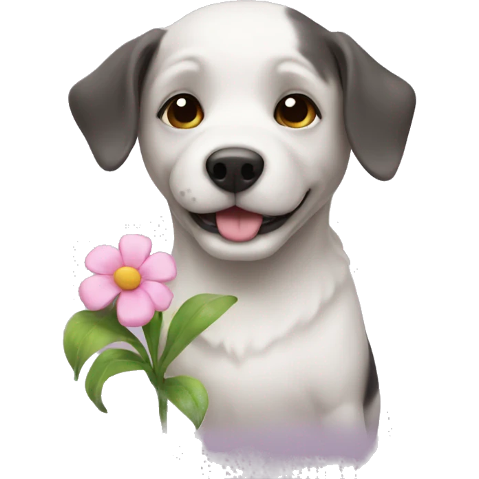 dog with flower  emoji