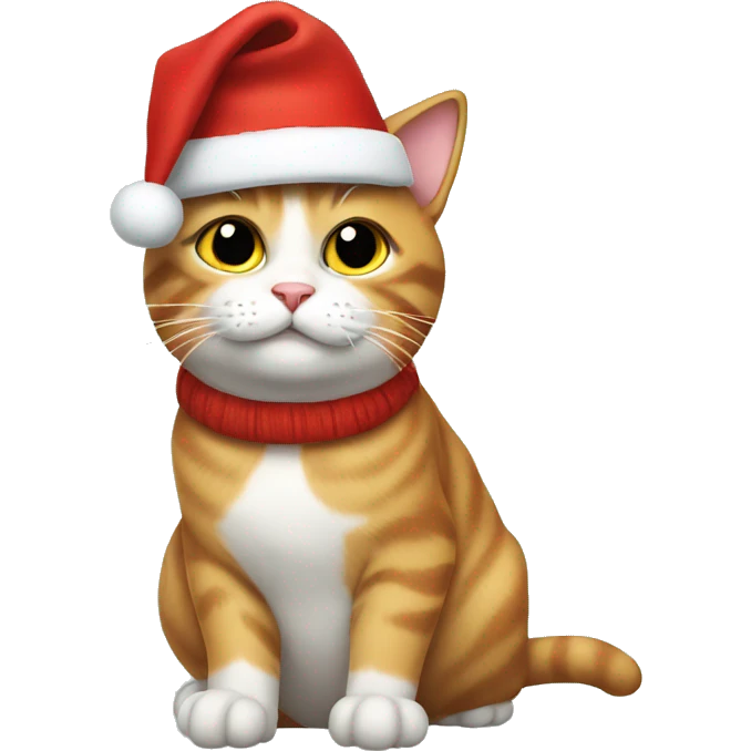 cat wearing christmas hat  emoji