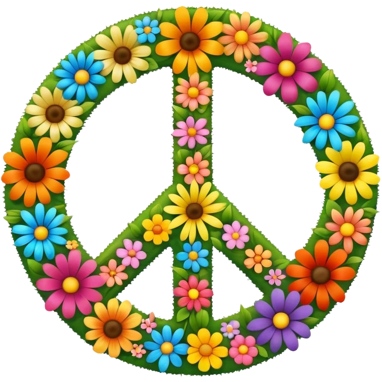 Hippie peace sign flowers  emoji