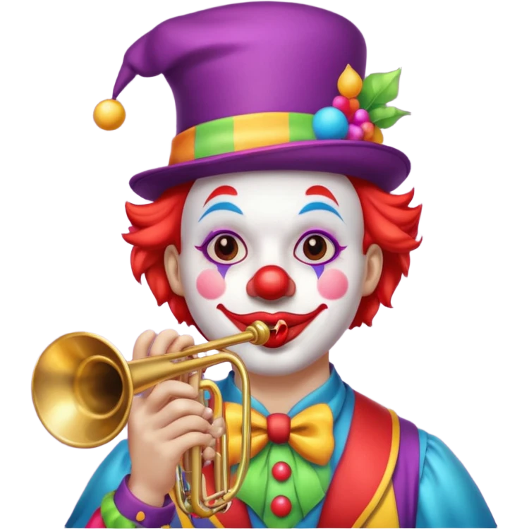  Clown with trumpet emoji
