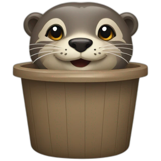 Une loutre qui tombe sur une poubelle emoji