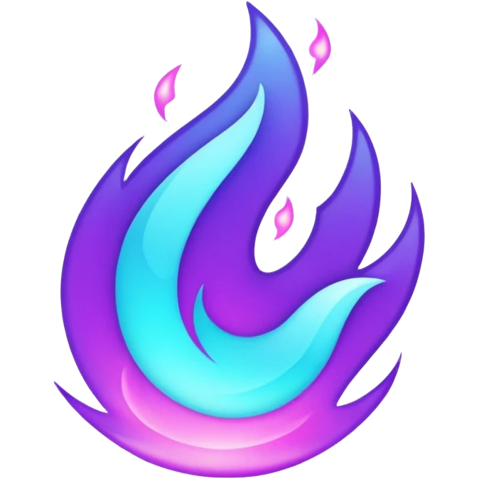 glitter purple and cian fire emoji