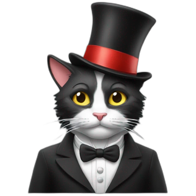 the cat in the hat in tuxedo emoji