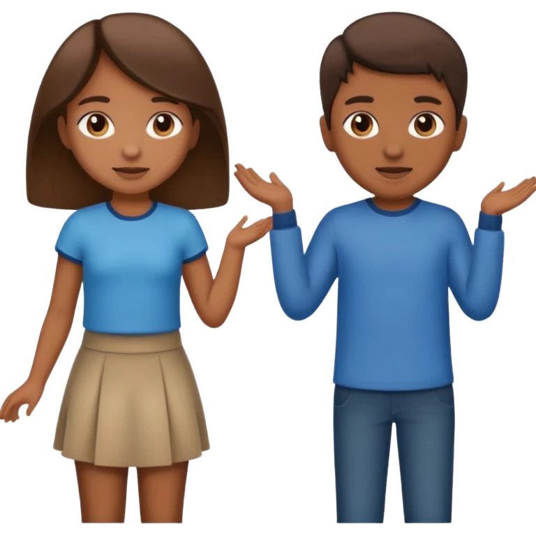 Happy Victory day। A banner is standing with a boy on one side and a girl on the other. emoji