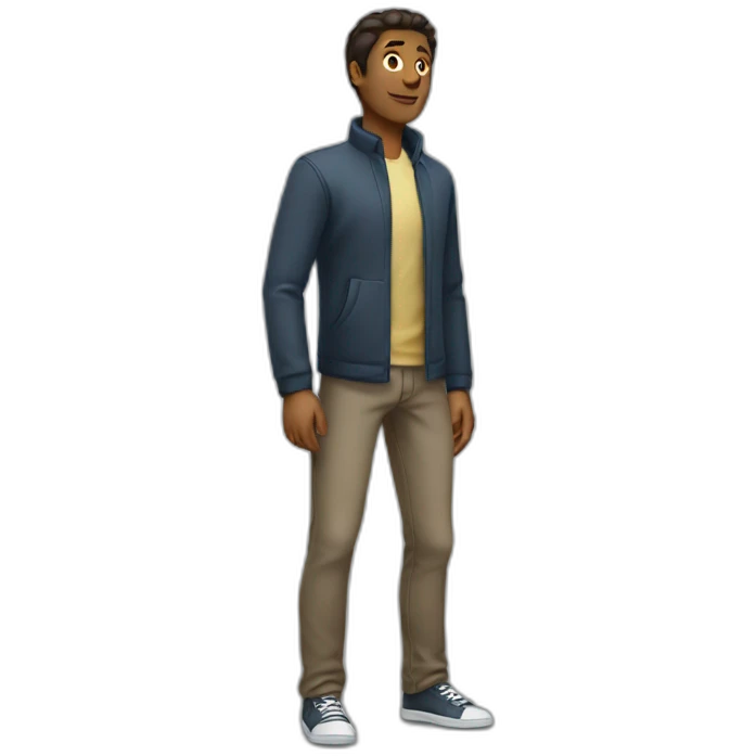 Man standing with a pose emoji