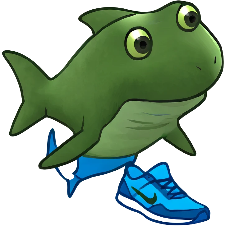 Shark with blue Nikes on  emoji