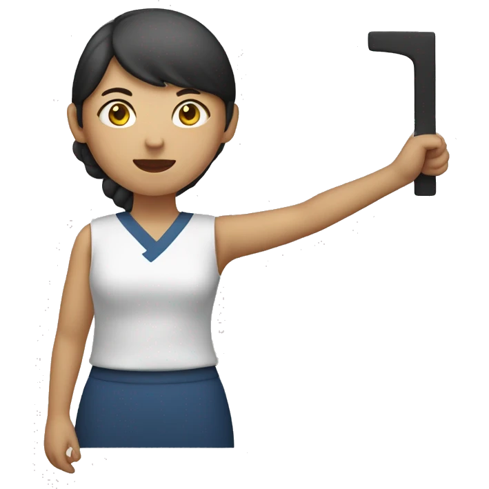 Korean woman holding 4B movement sign emoji