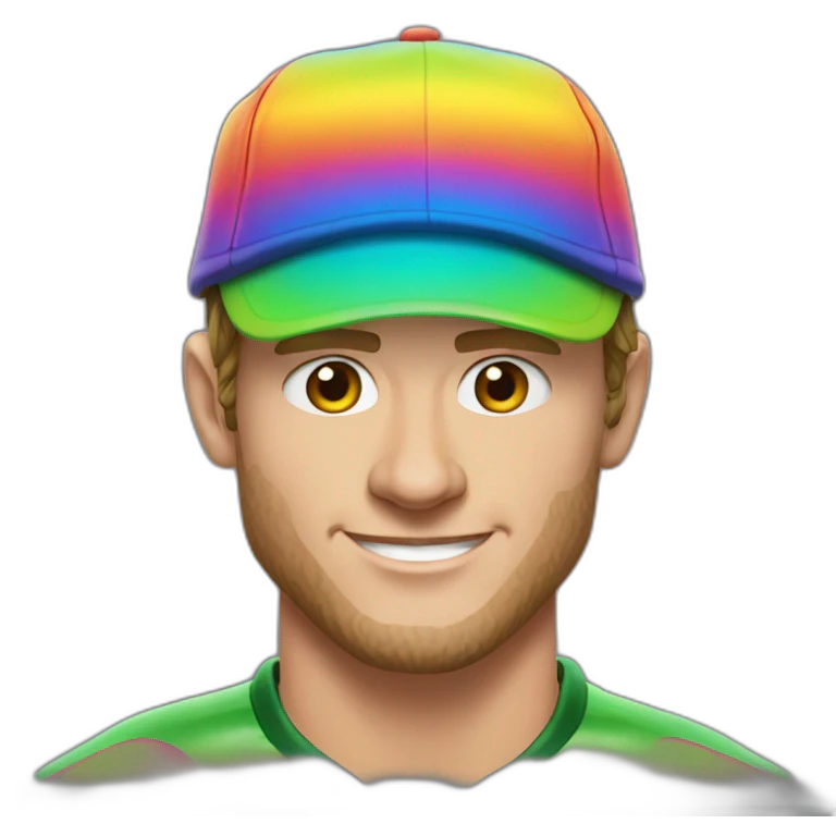 Jonathan Toews as rainbow beach bum emoji