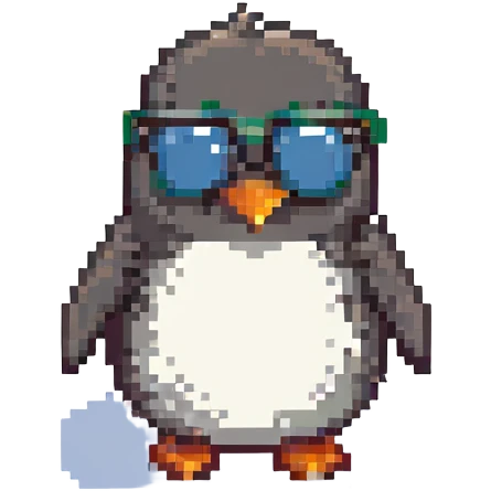 penguin with sunglasses facing forward emoji