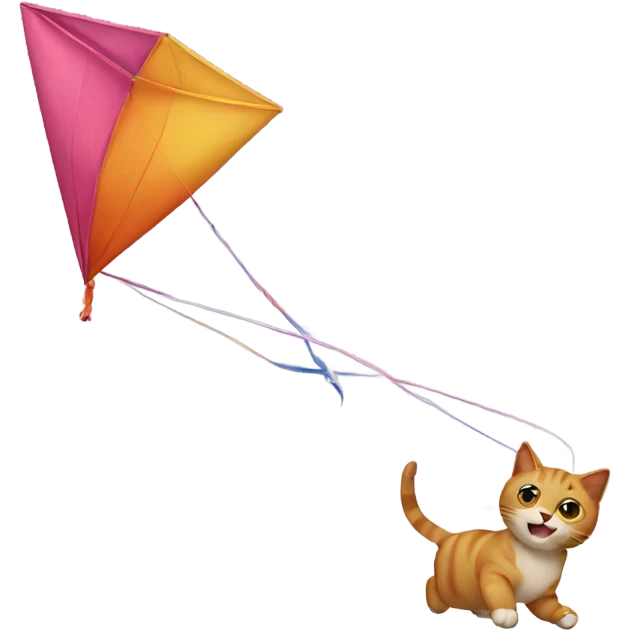 cat flying a kite emoji