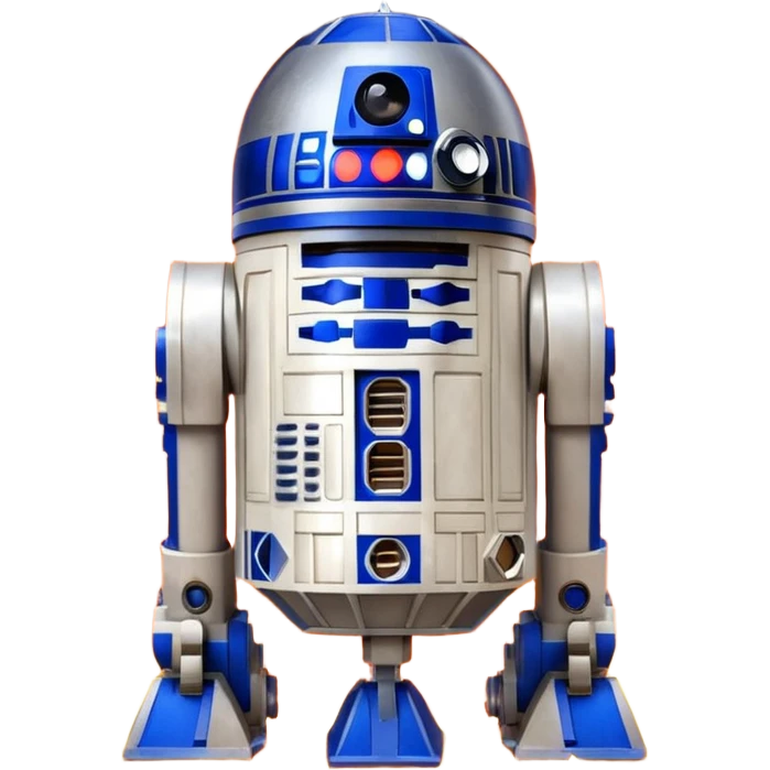 R2D2 surrounded by fire emoji