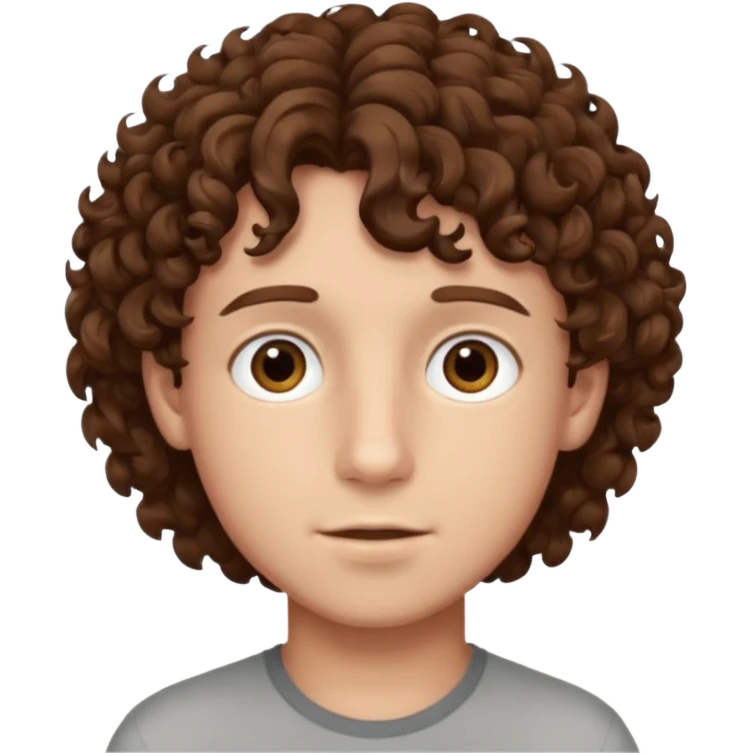 boy,  brown hair, curly hair, brown eyes,  skin, emoji