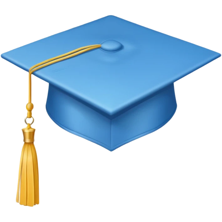 cappello da laurea per un corso terminato blu celeste danza aerea esame bello emoji