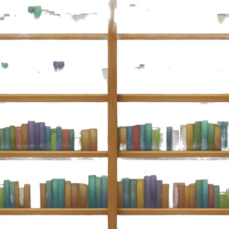 bookshelf, 2 books each side, space in the middle emoji