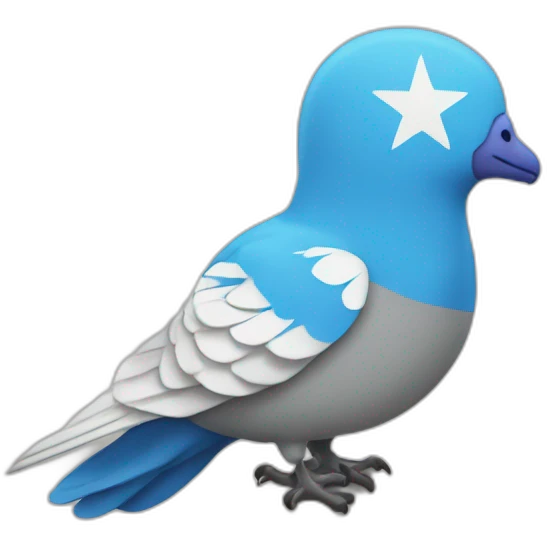 Un drapeau avec un pigeon emoji