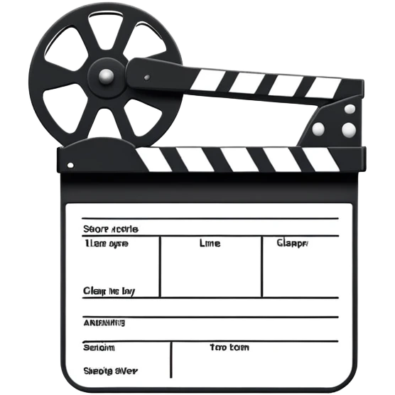 single line art movie clapper, ultra thin outlines, no fill, most minimal possible emoji