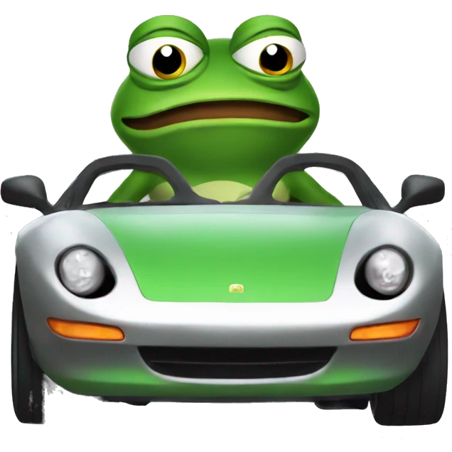 pepe the frog in a sports car emoji