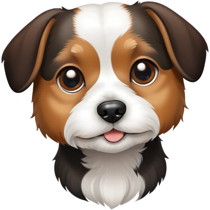 Dachshund and shih tzu mix black white and brown short hair emoji