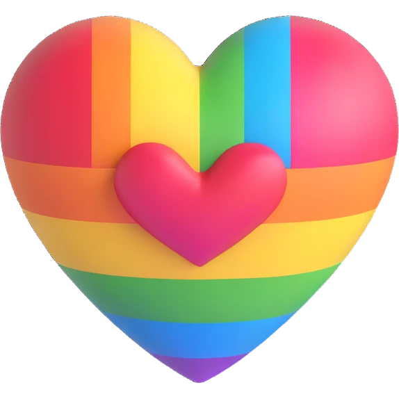 heart emoji with rainbow pride flag colors emoji